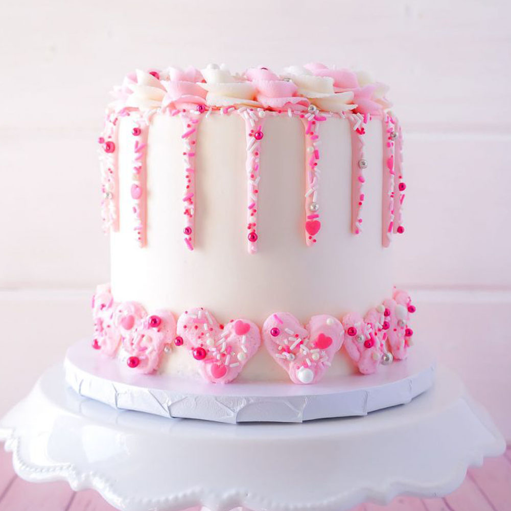 Strawberry & Honey Valentine Cake - Lil Cupcake Monkey